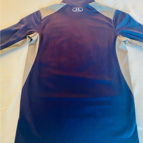 Under Armour 3/4 Zip Men’s Navy Blue And Grey Zip Pullover - Picture 2 of 3